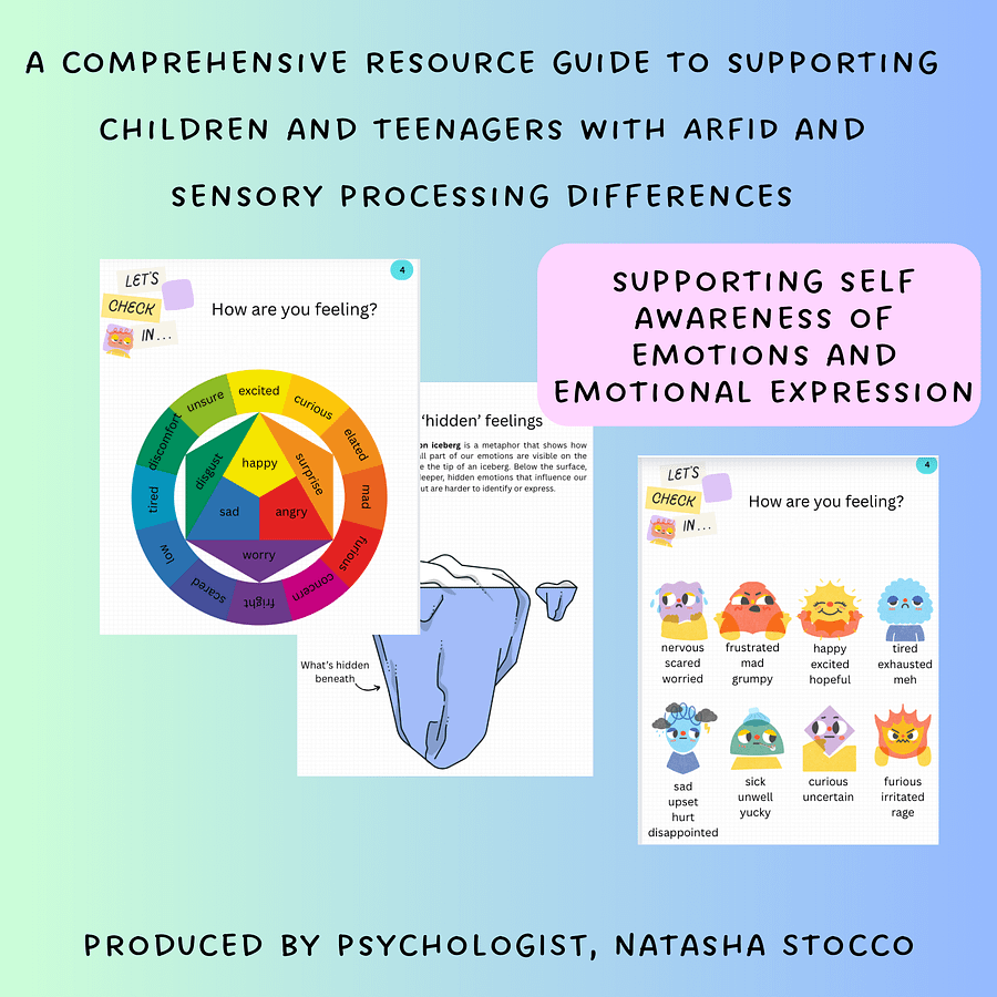 ARFID workbook, CBT ARFID worksheets, avoidant-restrictive food intake disorder, food chaining, arfid, autism, sensory processing, ndis product image (4)