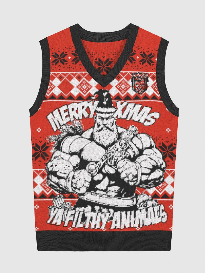 DarkAlpha's UGLY sweater V-Neck, Merry Xmas Ya Filthy Animals! product image (1)