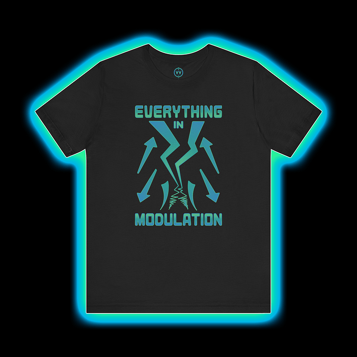 Everything In Modulation - Make Noise Maths Modular Synthesizer T-Shirt (CYAN PRINT) product image (1)