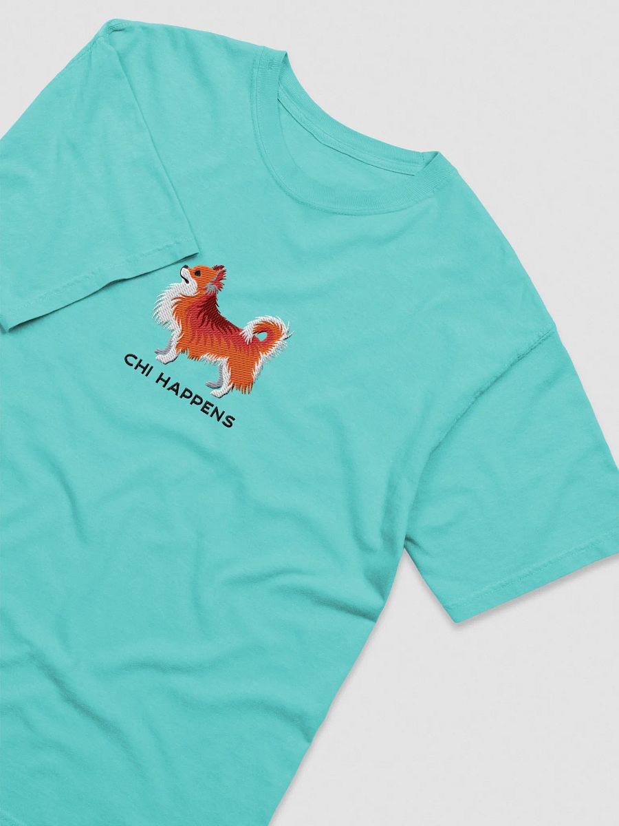 Chi Happens T-Shirt(Embroidered) of a Longhaired Chihuahua(Red) product image (27)