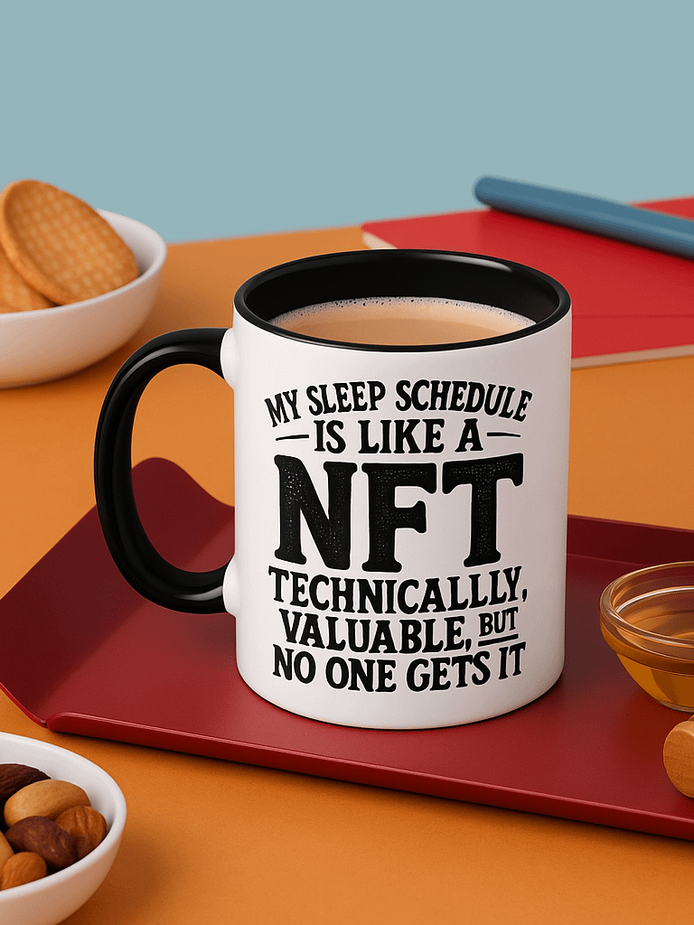 "My Sleep Schedule Is Like a NFT” Mug – Bold, Funny & Relatable product image (3)