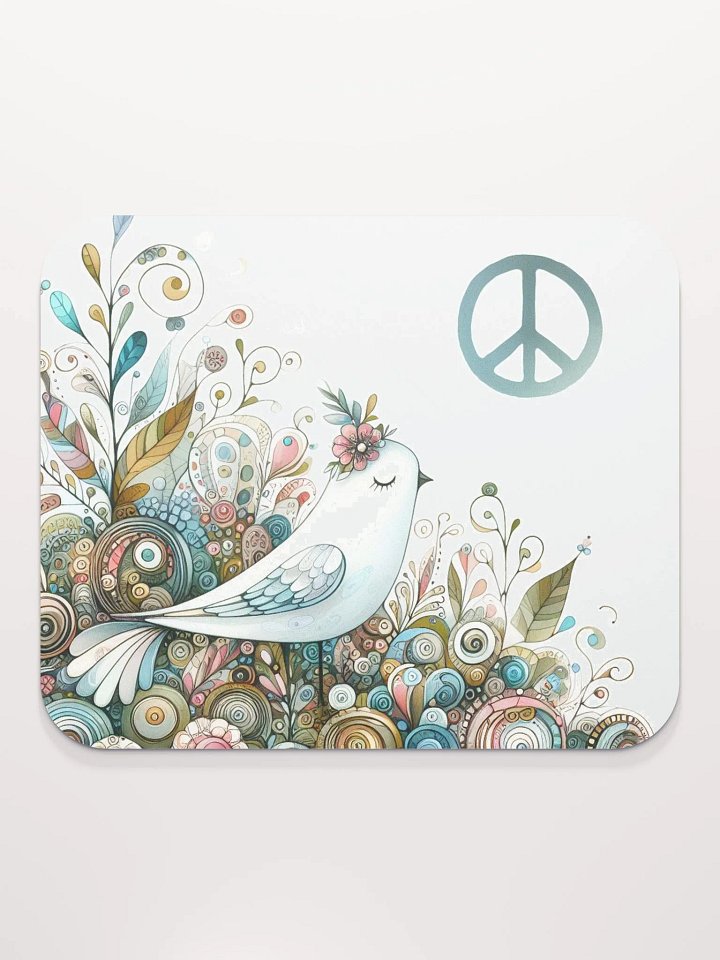 Whimsical Bird and Floral Crown Mouse Pad product image (2)