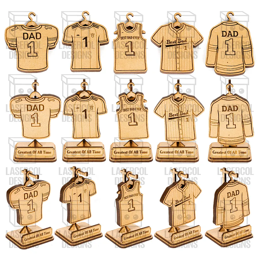 Father's Day Gift Sports Jersey Plaque Trophy For Dad - Laser Cut Files product image (2)