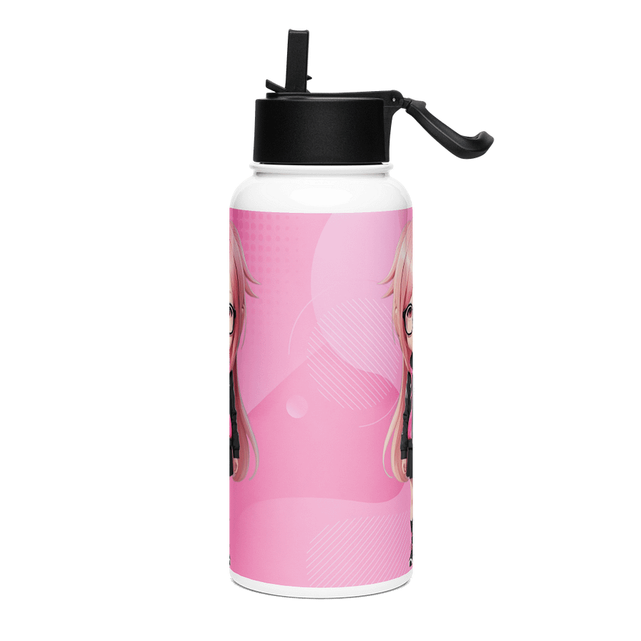 (PINK CHIBI) K Stainless Steel Water Bottle with a Straw Lid product image (3)