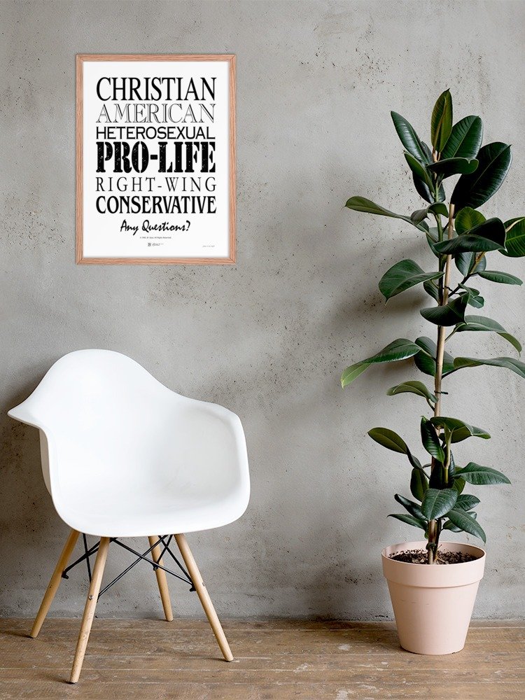 Patriotic Conservative Christian, Pro Life Right Wing Framed poster, Heterosexual American Pride Poster, Political Graphic Poster Print product image (10)