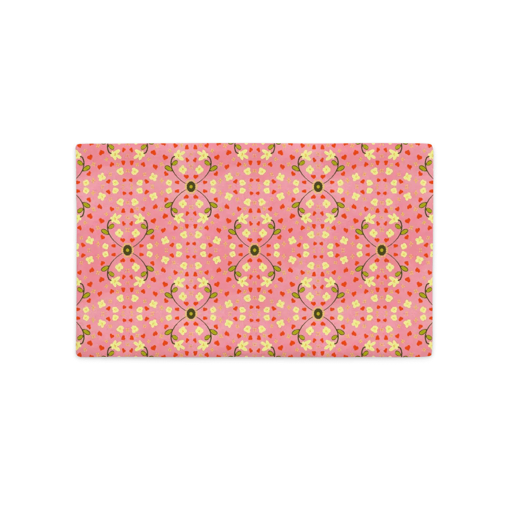 Hearts and Flowers Pink Pillow Case product image (23)