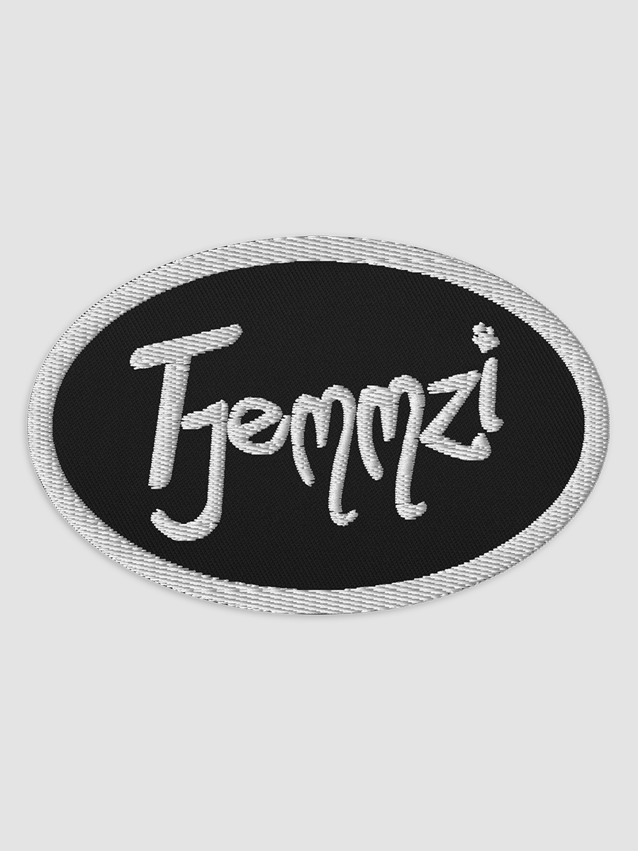 Tjemmzi Embroidered Patch - Oval (White Detail) product image (1)