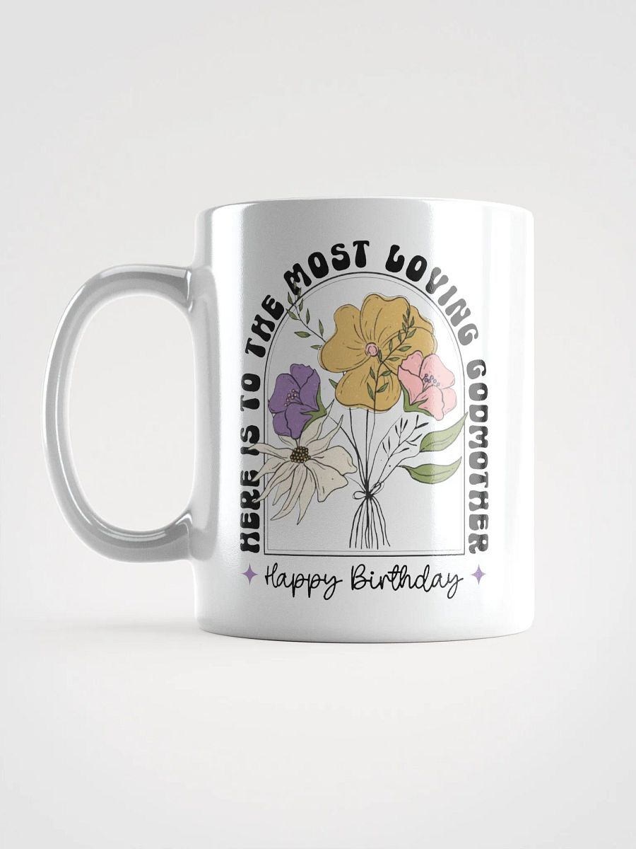 Godmother birthday gift from a godchild - Retro groovy floral bouquet coffee mug product image (7)