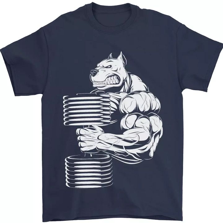 Bulldog Gym Training Top Bodybuilding Mens T-Shirt 100% Cotton product image (2)