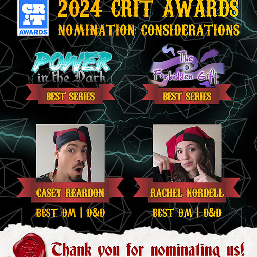 Are you ready for the 2024 @critawards ? Please consider nominating RP Jesters for Power in the Dark, The Forbidden Gift, Nau...