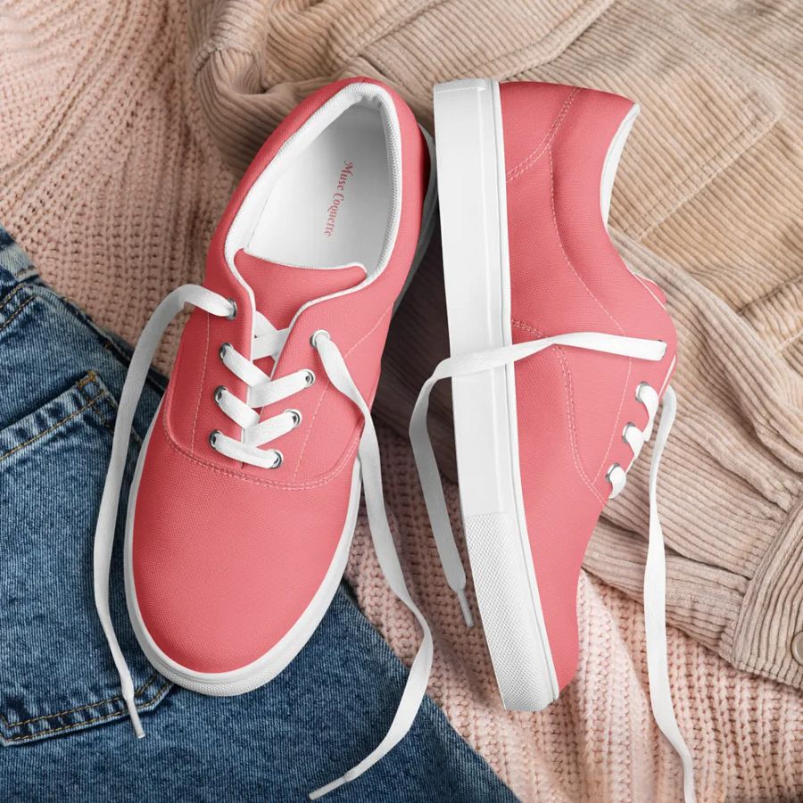 Muse Coquette Lace-Up Canvas Shoes (Cream of roses) product image (1)