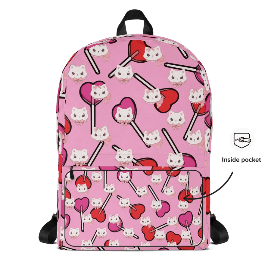 Whimsical Cat Faces All-Over Print Backpack for girls and students product image (4)
