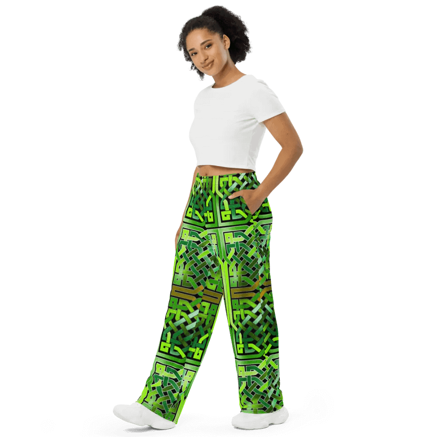 Green Celtic Knot Wideleg Pants product image (4)