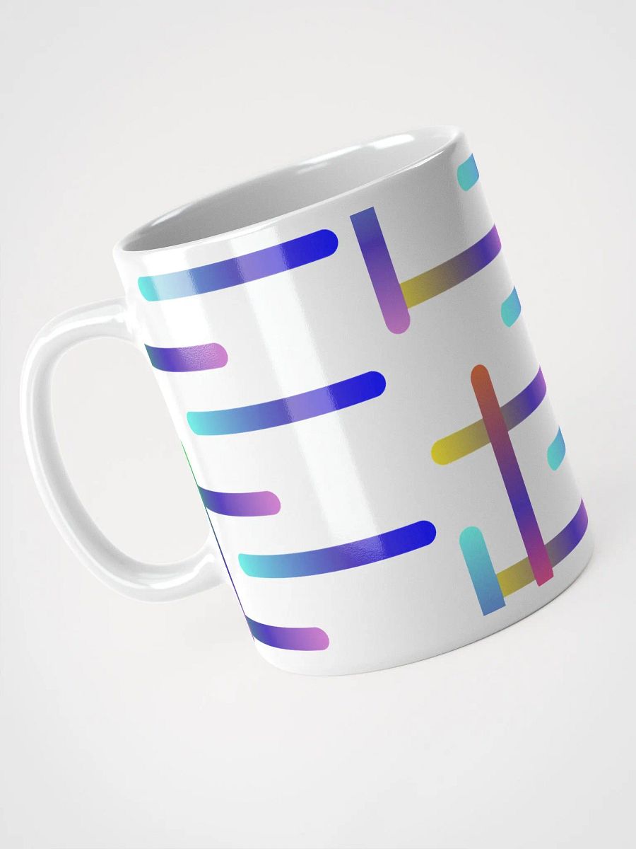 Multi-colored Neon Strips Pattern White Mug product image (8)