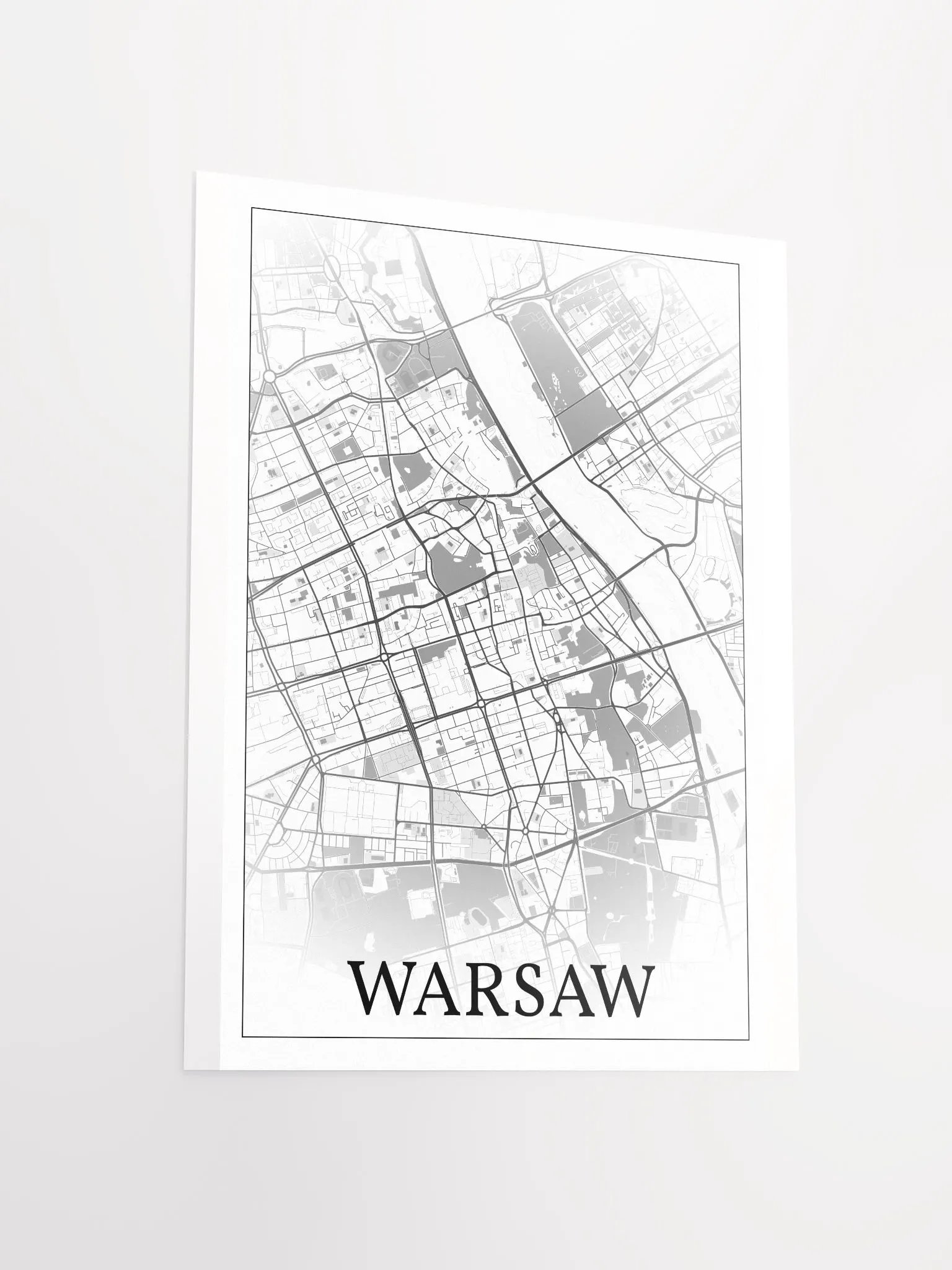 Warsaw, Poland, city map print product image (15)