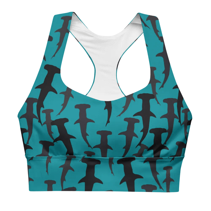 Hammerhead Sharks - Mid Ocean - Recycled Polyester - Longline Sports Bra product image (1)