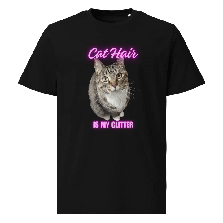 Cat Hair is my glitter tshirt (black) product image (1)