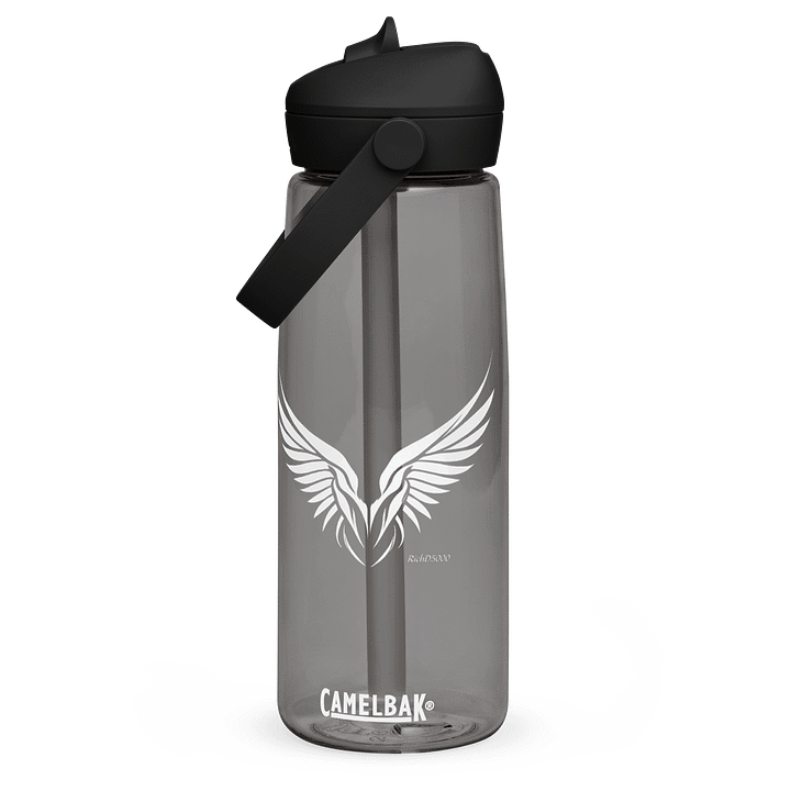 RichD5000 Wings (Small text, big logo) Flip top straw water bottle product image (1)