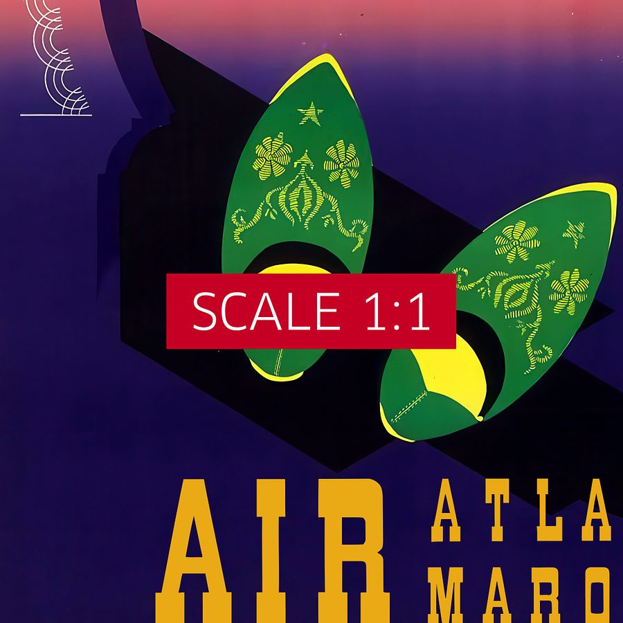 Morocco, Air Atlas, 1950s — retro travel poster, vintage travel print product image (5)