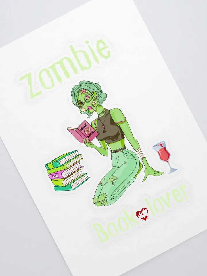 Zombie Book Lover Sticker product image (1)