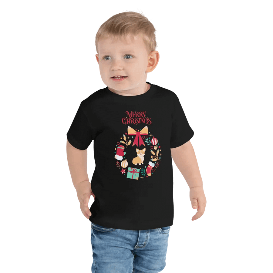 Merry Christmas Corgi Festive Toddler T-Shirt product image (4)