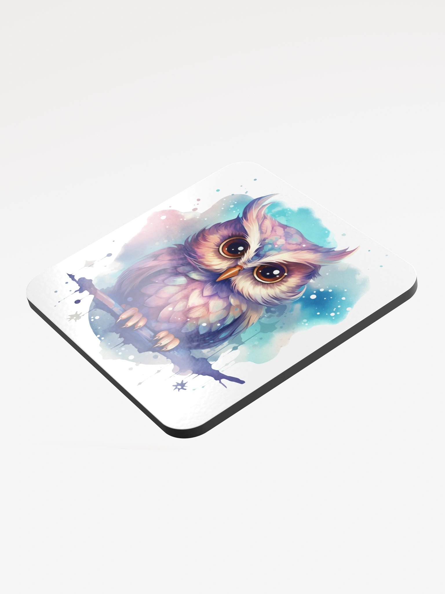 Watercolour Owl Cork Coaster product image (3)