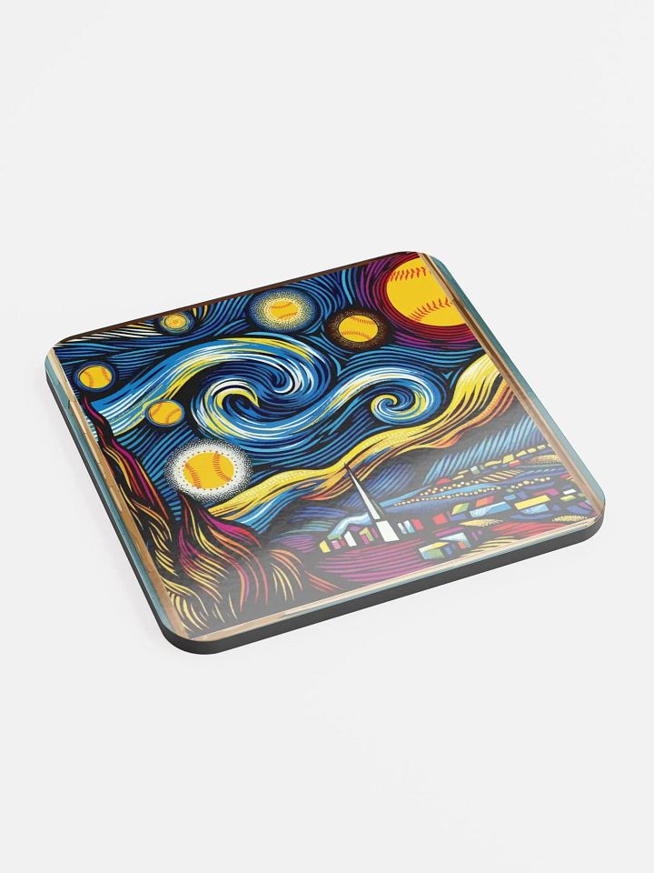 A Softball Starry Night Van Gogh Coaster Set product image (2)