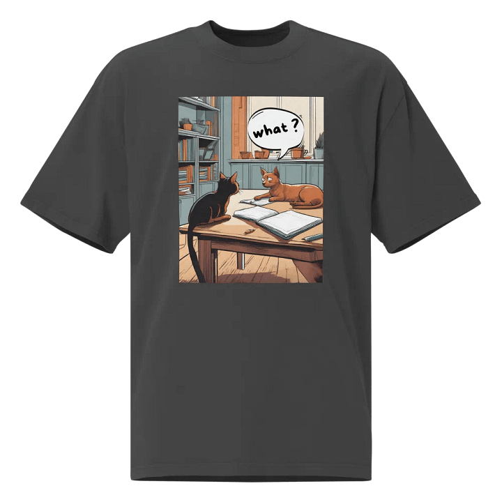 Cat Study Session Premium Oversized Faded T-Shirt product image (1)