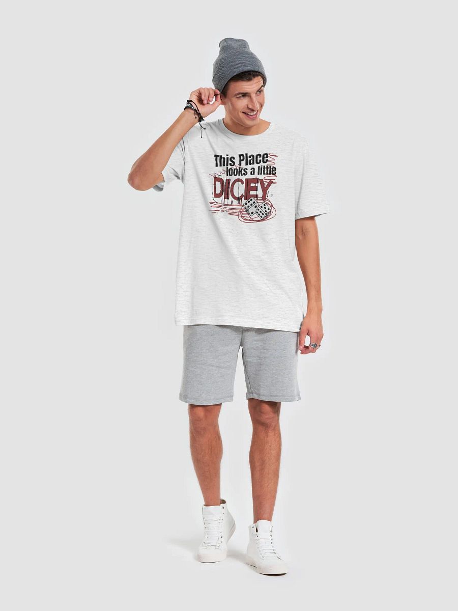 Bad Pun T-shirt for Board Gamers - This Place Looks a Little Dicey - Ash product image (6)