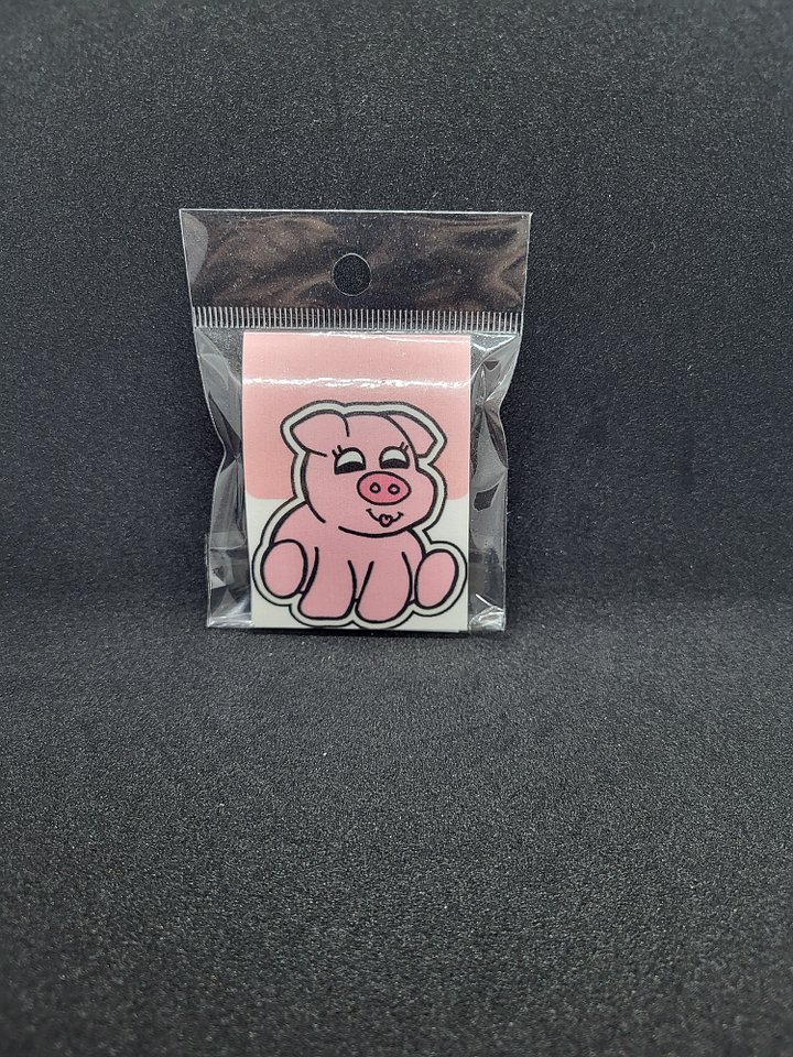 Cute Cartoon Pink Pig Magnetic Laminated Bookmark for Farm Animal Lovers product image (1)