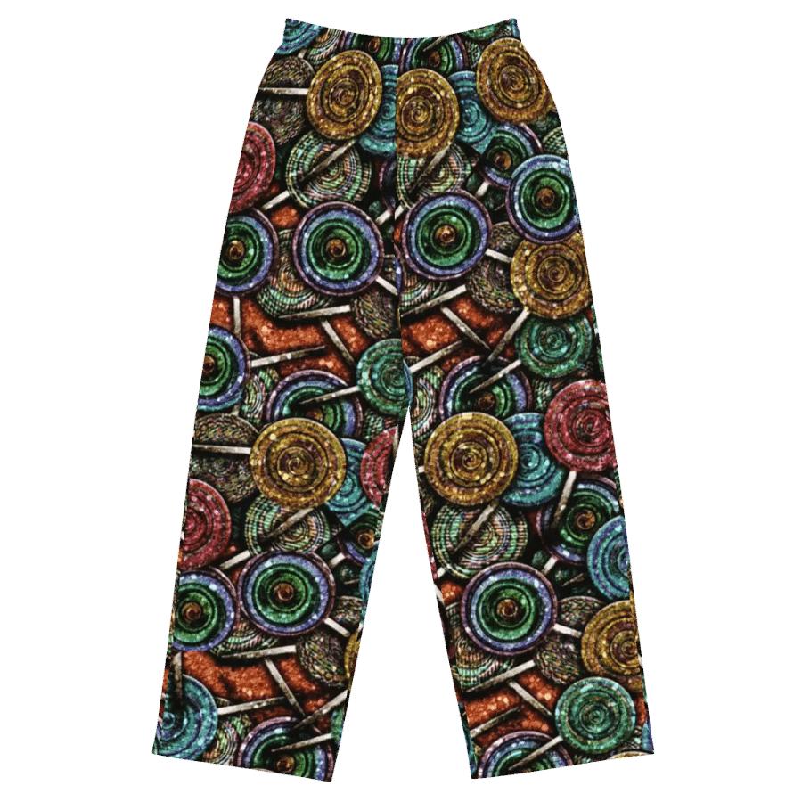 Faux Glitter Lollipop Pattern Wideleg Pants product image (2)