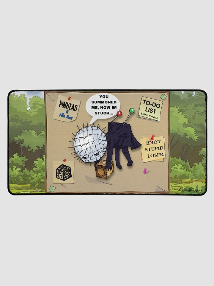 Pin Head and the Box Desk Mat product image (1)