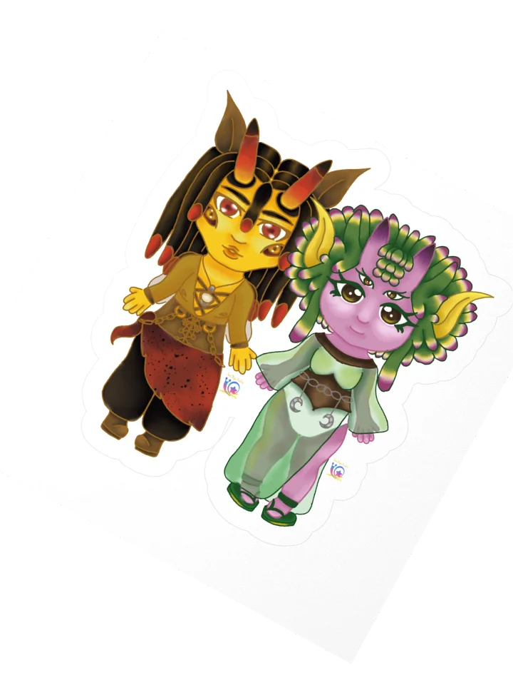 Moon and Sun chibi stickie product image (6)