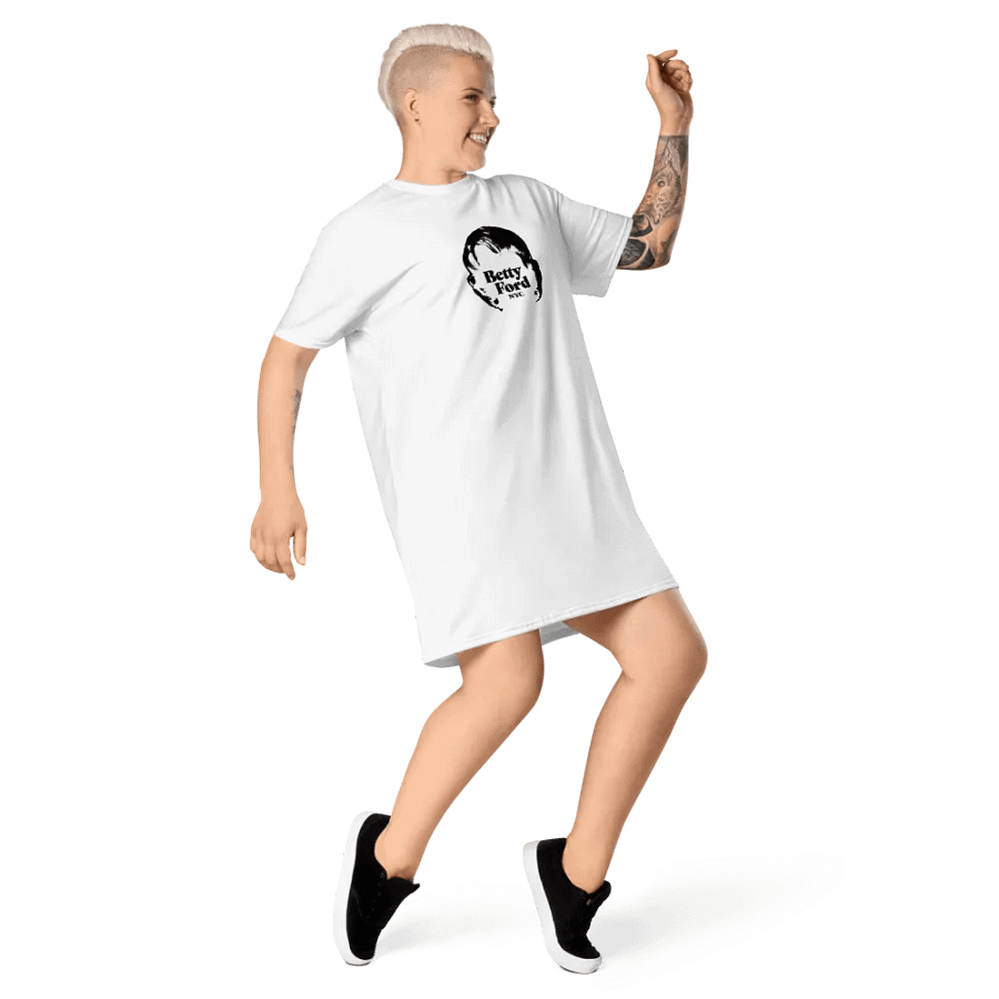 Betty Ford NYC logo T-Shirt Dress (White) product image (3)