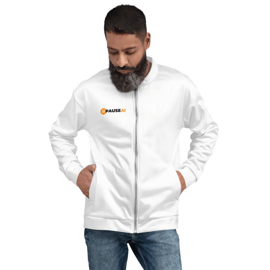 White Bomber Jacket (Unisex) product image (8)