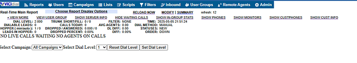 Vicidial Dial Level Adjustment In RealTime Reports product image (1)