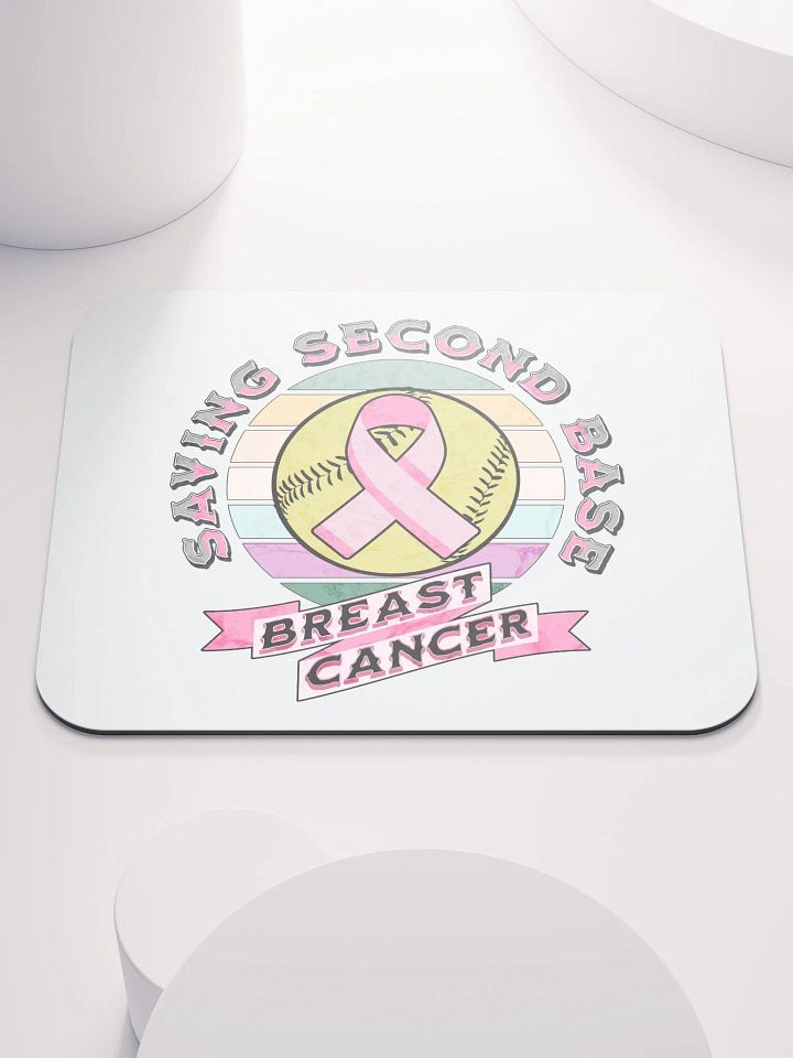 Saving Second Base Breast Cancer Softball Mouse Pad product image (2)