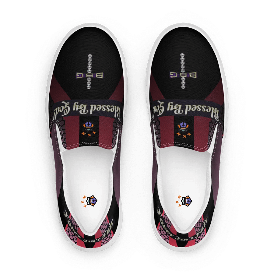 BBG Diamond Cross Black and Purple Men's Slip Ons product image (2)