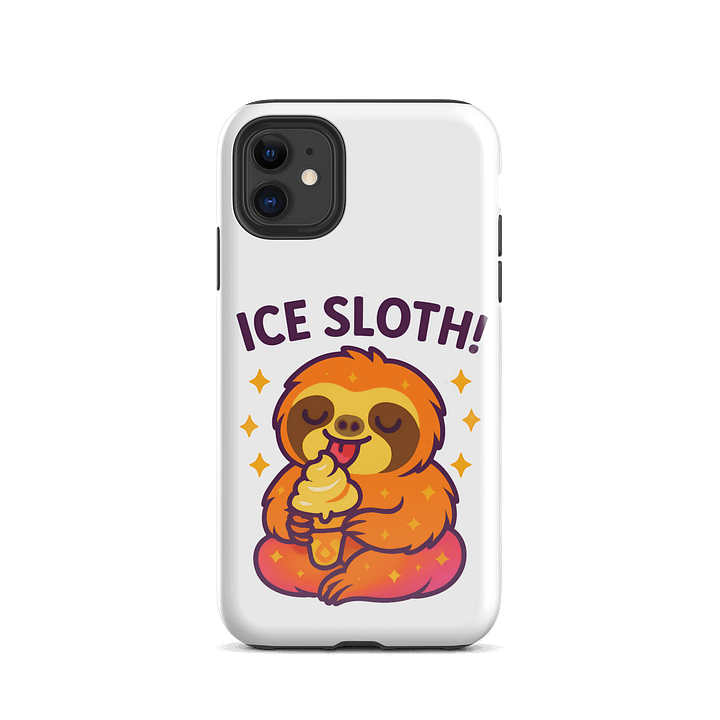 Ice Sloth – Funny Sloth iPhone Case | Ice Cream Lover Tough Phone Case – Sloths Having Snacks Collection product image (2)