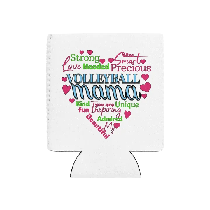 Heart Volleyball Mama Words Can Cooler product image (1)