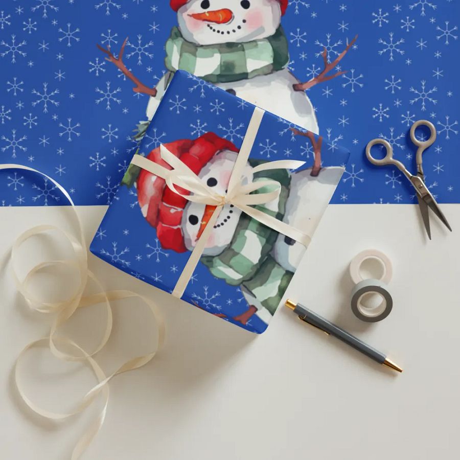 Cheerful Snowman Wrapping Paper Set product image (10)