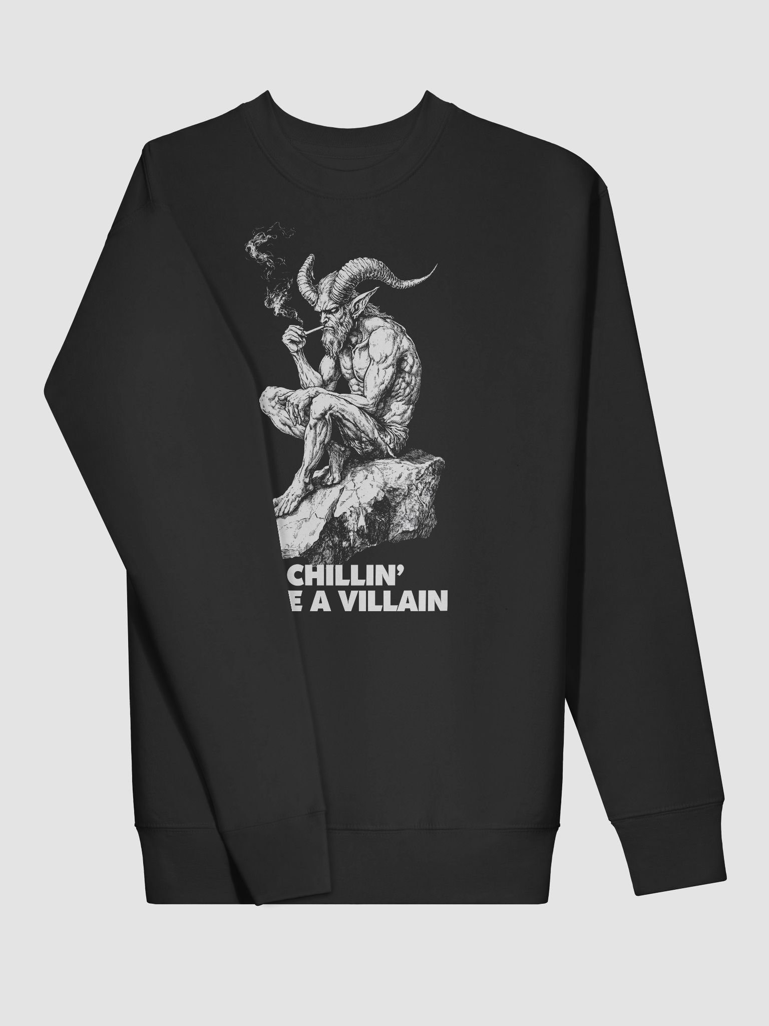 Chillin' Like A Villain - Smoking Devil Demon Satan sweatshirt product image (3)