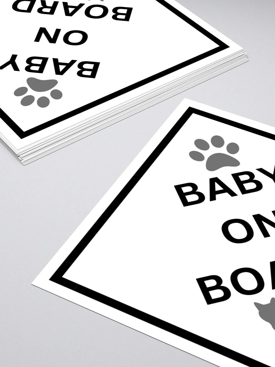 Cat Baby on Board Sticker - Gray on White product image (10)