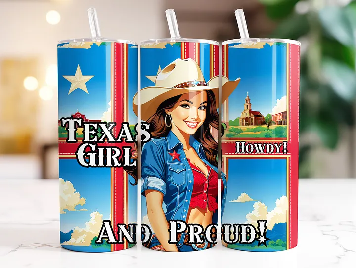 Texas Girl 20 oz Skinny Stainless Steel Tumbler - v4 product image (2)