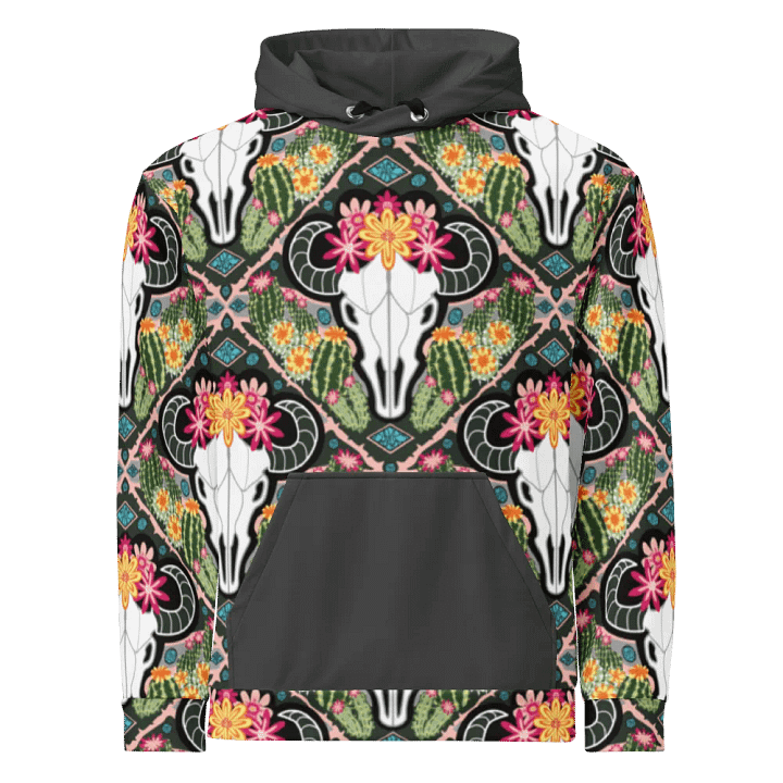 Adult's | Western Americana Cati Cow | Unisex Hooded Sweatshirt | with Eclipse Gray Accents product image (1)