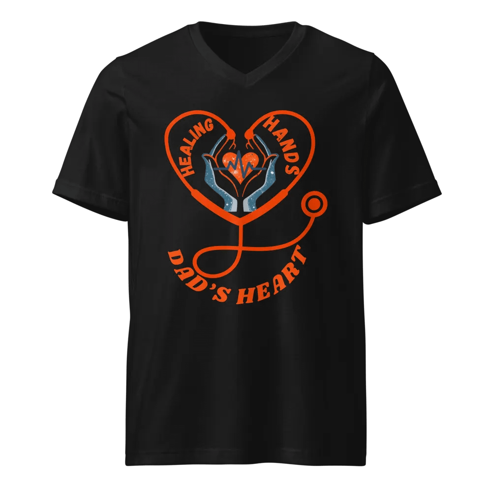 stethoscope, Healing Hands Dad's Heart V-Neck Tee product image (1)