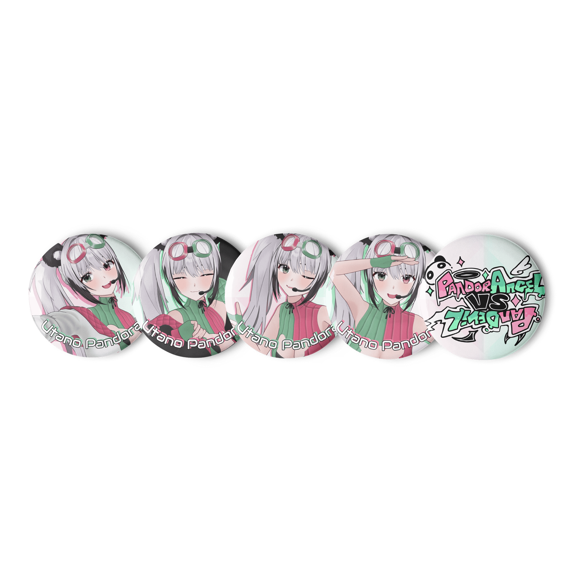 Utano Pandora 'PandorAngel vs PanDevil' Badge Set (1.25 inch version) product image (1)