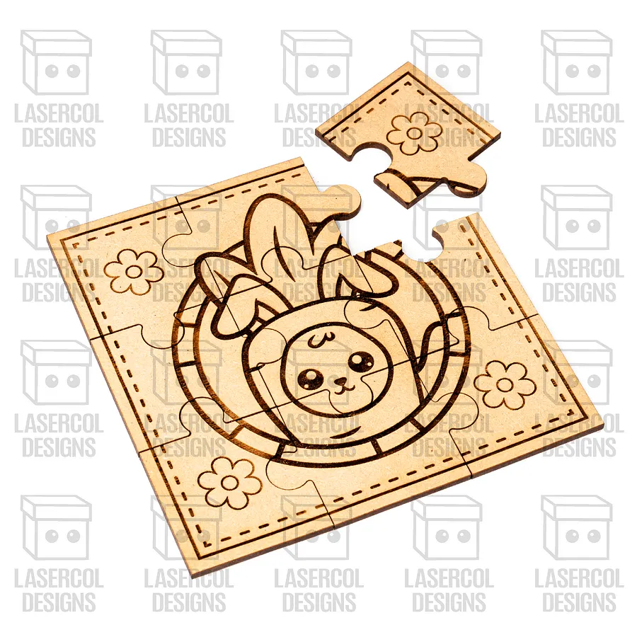 Easter Bunny Puzzle With Box Set 3 (2 Sizes) - Laser Cut Files product image (3)