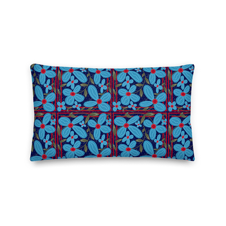 Posey Blue – Premium All-Over Print Pillow product image (1)