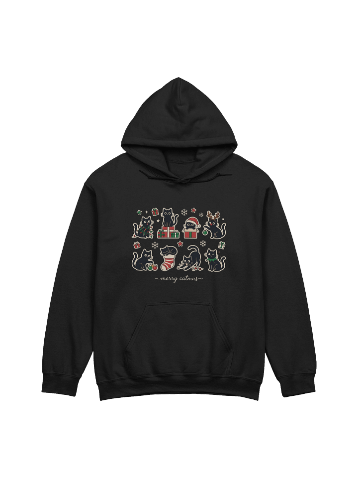 Merry Catmas – Black Cat Holiday Hoodie product image (2)